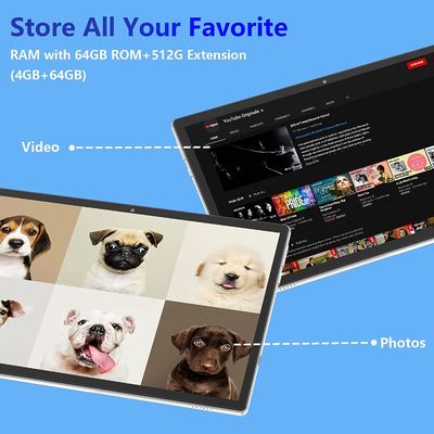 Android11 10 pulgadas quad-core de encargo Ultrabook 1280x800 IPS 4GB+64GB